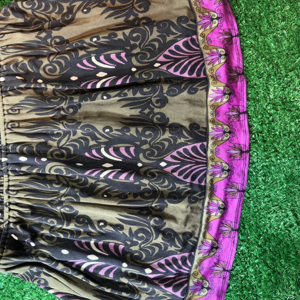 Hale Bob Chic Y2K Black, Army Greenish Brown and Purple Sleeveless Top - Picture 5 of 7